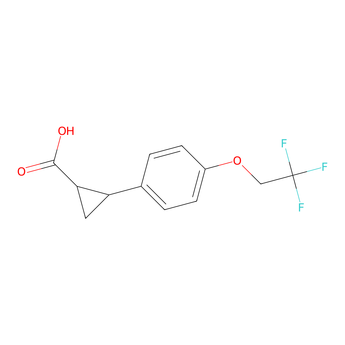 2-[4-(2,2,2-Trifluoroethoxy)phenyl]cyclopropane-1-carboxylic acid molecular structure, CAS 1226460-11-2