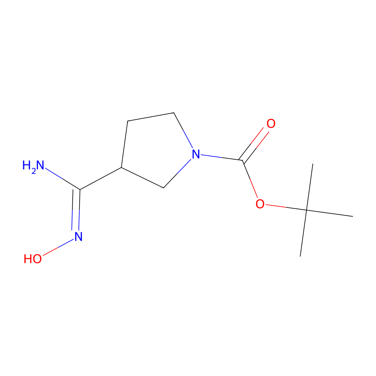 1-Boc-3-(N-hydroxycarbamimidoyl)-pyrrolidine molecular structure, CAS 1226495-49-3