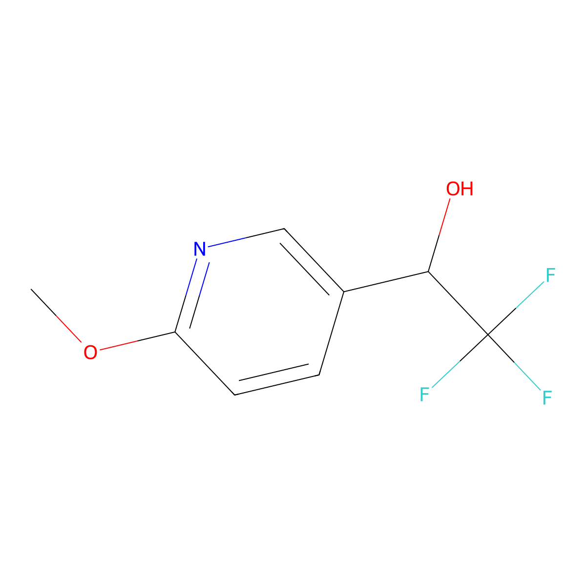 2,2,2-Trifluoro-1-(6-methoxypyridin-3-yl)ethan-1-ol molecular structure, CAS 1226507-29-4