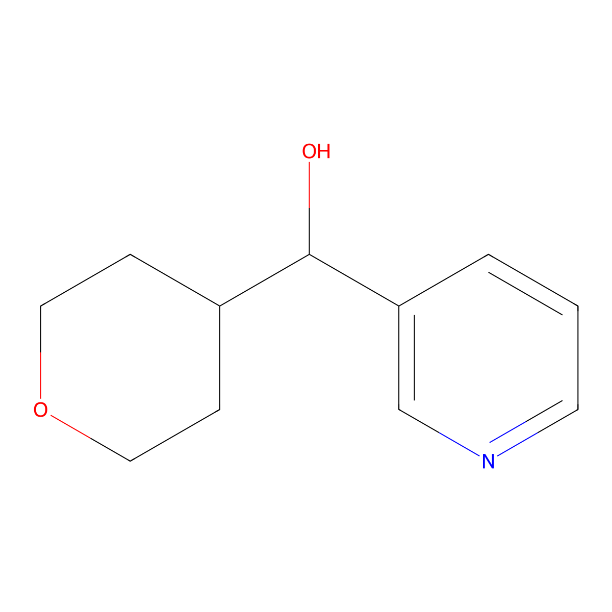 pyridin-3-yl(tetrahydro-2H-pyran-4-yl)methanol molecular structure, CAS 1226507-32-9