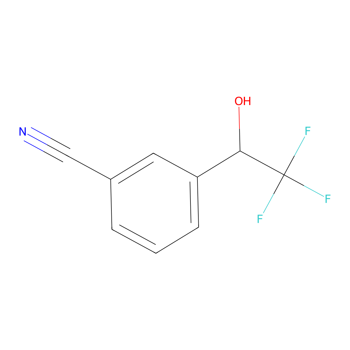 3-(2,2,2-Trifluoro-1-hydroxyethyl)benzonitrile molecular structure, CAS 1226507-37-4