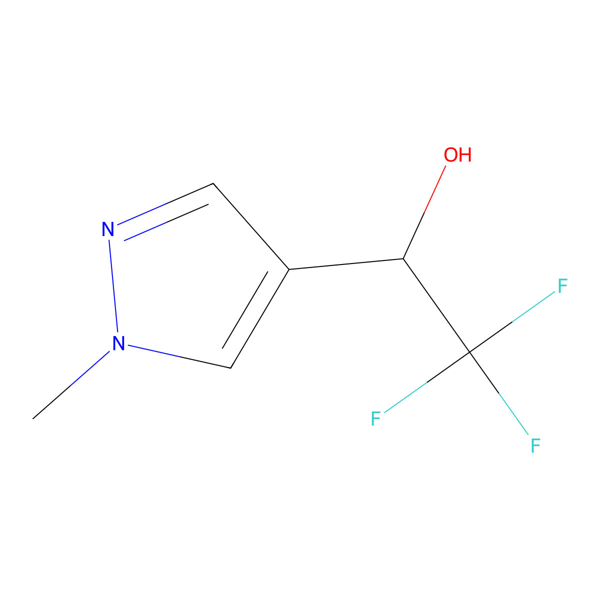 2,2,2-trifluoro-1-(1-methyl-1H-pyrazol-4-yl)ethan-1-ol molecular structure, CAS 1226507-40-9