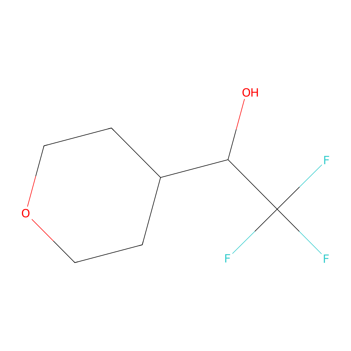 2,2,2-Trifluoro-1-(oxan-4-yl)ethan-1-ol molecular structure, CAS 1226507-53-4