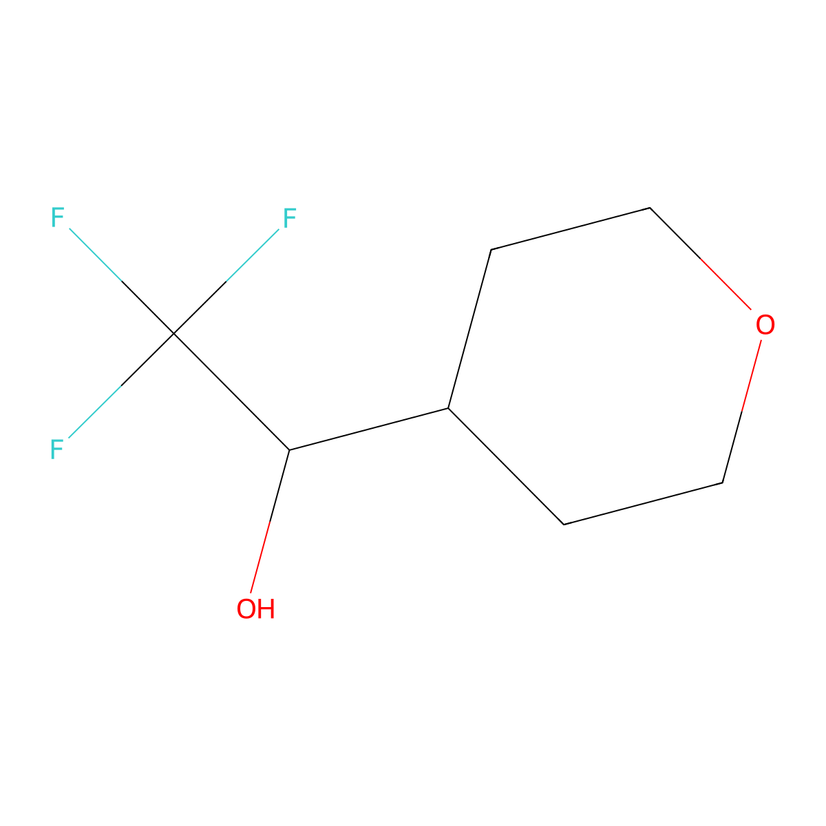 2,2,2-Trifluoro-1-(oxan-4-yl)ethan-1-ol molecular structure, CAS 1226507-53-4