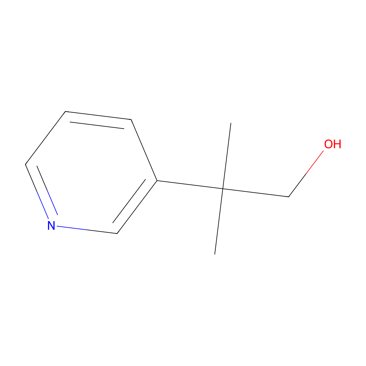 2-Methyl-2-(pyridin-3-yl)propan-1-ol molecular structure, CAS 1226507-57-8