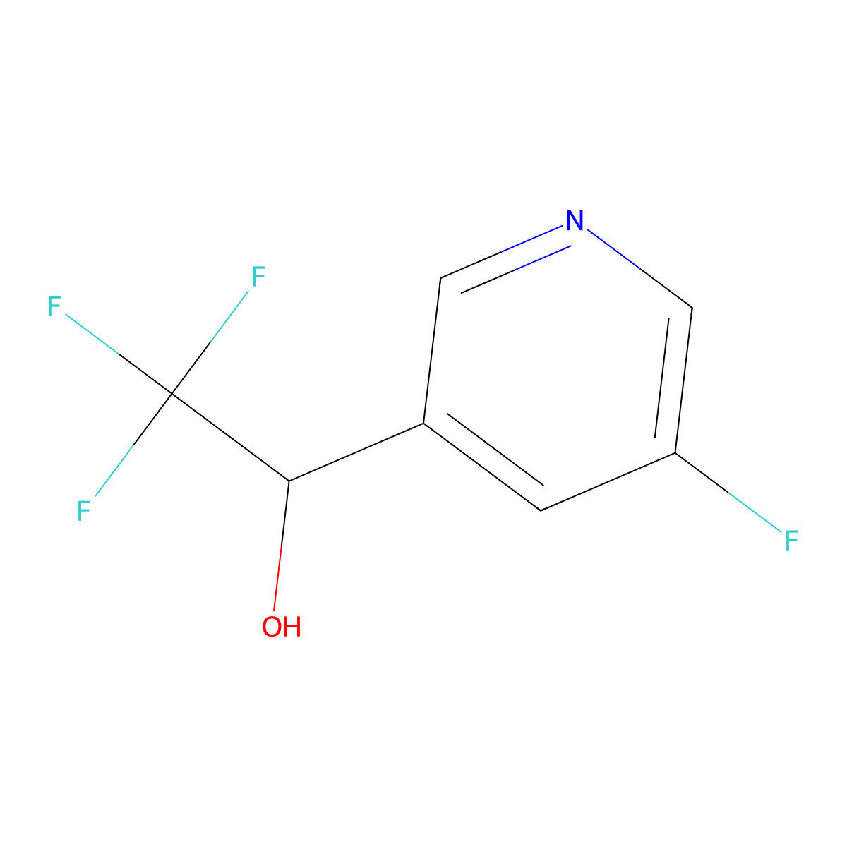 2,2,2-Trifluoro-1-(5-fluoropyridin-3-yl)ethan-1-ol molecular structure, CAS 1226507-77-2