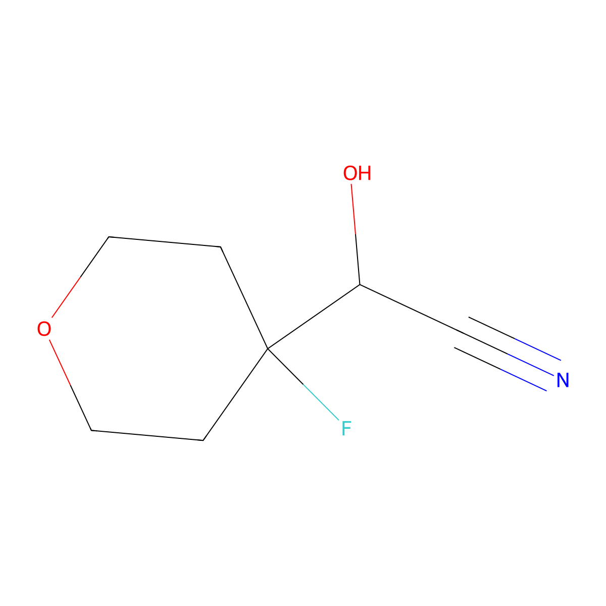 2-(4-fluorotetrahydro-2H-pyran-4-yl)-2-hydroxyacetonitrile molecular structure, CAS 1226507-95-4