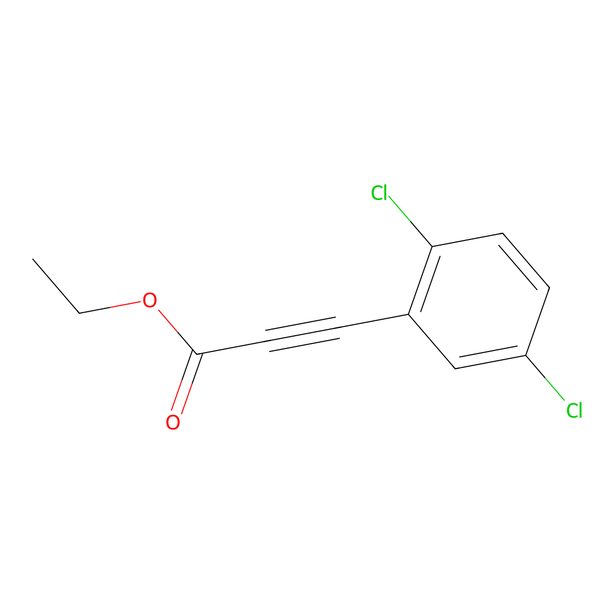 Ethyl 3-(2,5-dichlorophenyl)prop-2-ynoate molecular structure, CAS 1226508-52-6
