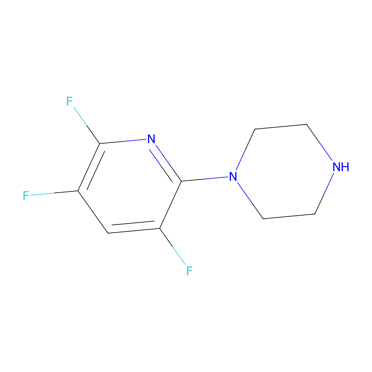1-(3,5,6-Trifluoropyridin-2-yl)piperazine molecular structure, CAS 1226516-20-6