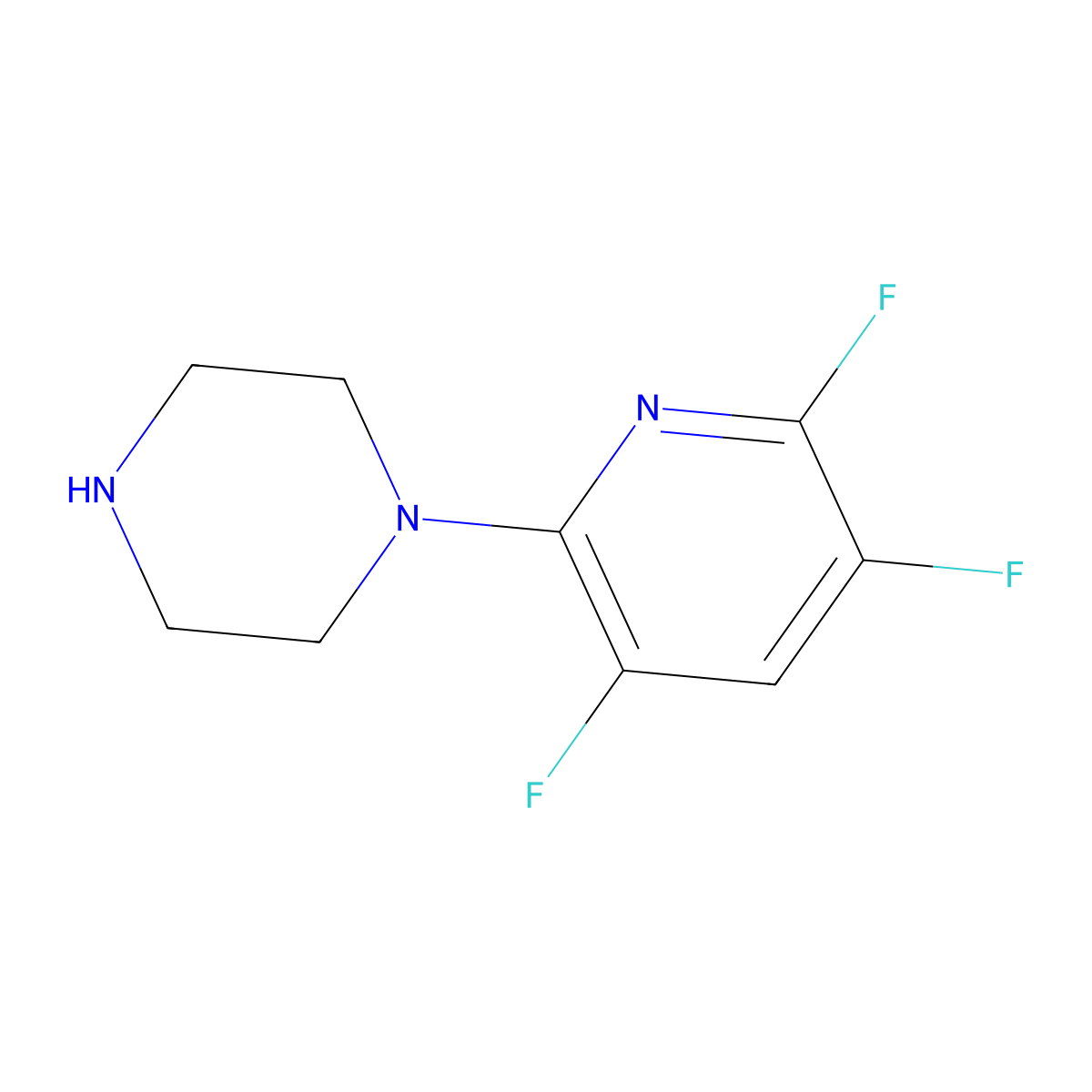 1-(3,5,6-Trifluoropyridin-2-yl)piperazine molecular structure, CAS 1226516-20-6