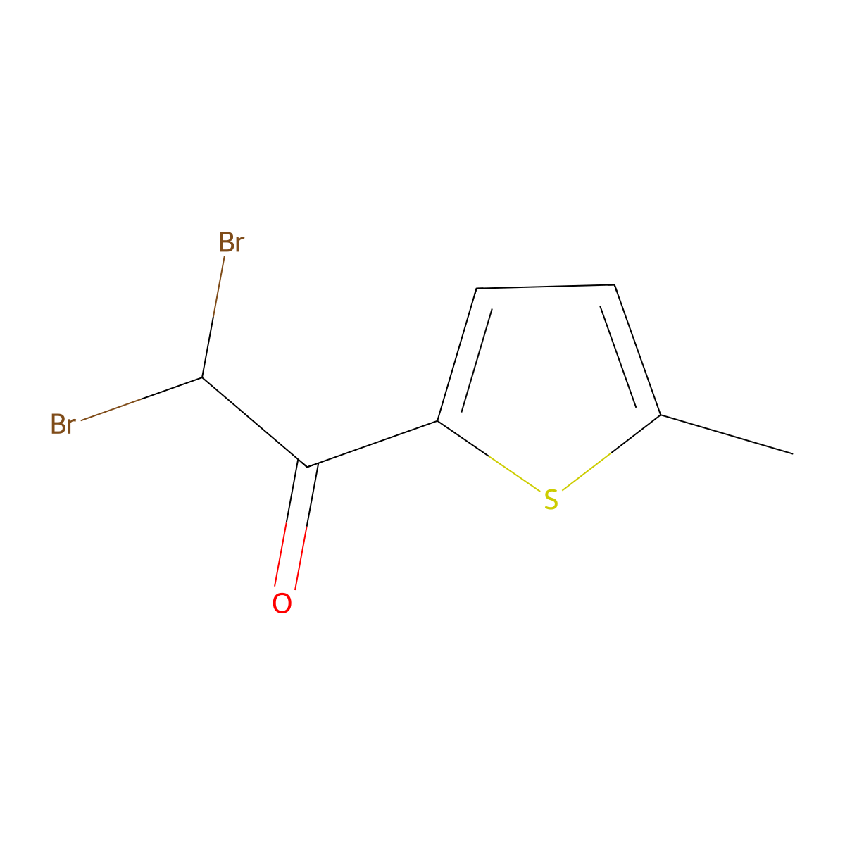 2,2-Dibromo-1-(5-methylthiophen-2-yl)ethanone molecular structure, CAS 122654-08-4