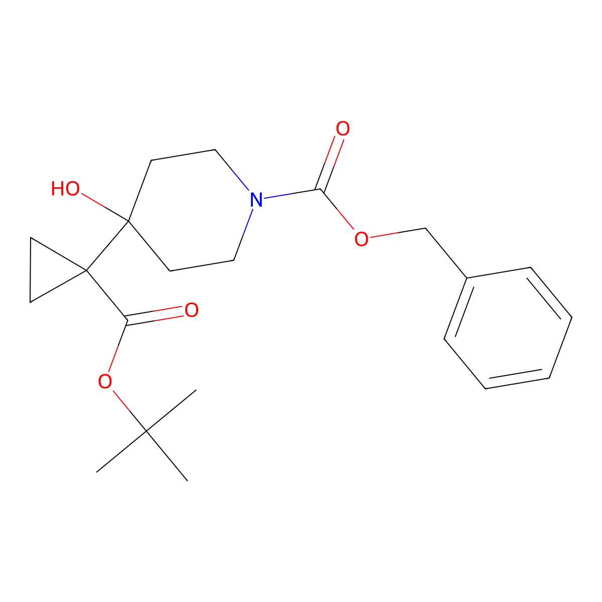 4-(1-Tert-butoxycarbonyl-cyclopropyl)-4-hydroxy-piperidine-1-carboxylic acid benzyl ester molecular structure, CAS 1226595-01-2