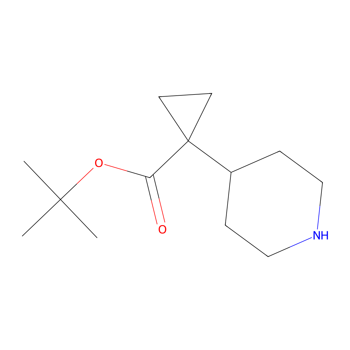 1-Piperidin-4-yl-cyclopropanecarboxylic acid tert-butyl ester molecular structure, CAS 1226595-04-5