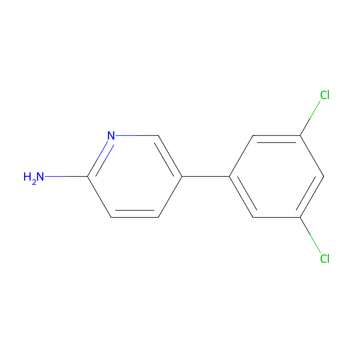 5-(3,5-Dichlorophenyl)pyridin-2-amine molecular structure, CAS 1226595-66-9