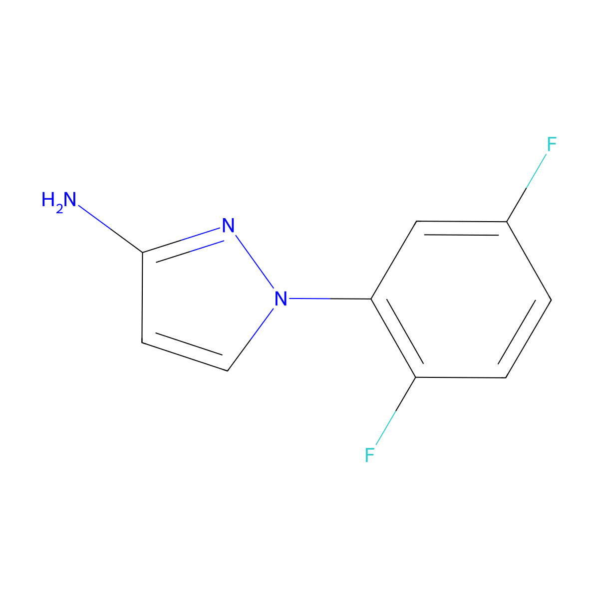 1-(2,5-Difluorophenyl)-1H-pyrazol-3-amine molecular structure, CAS 1226595-83-0