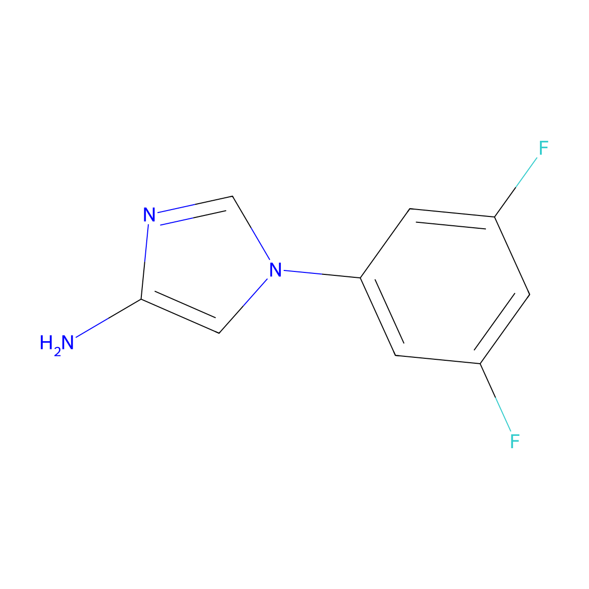 1-(3,5-difluorophenyl)-1H-Imidazol-4-amine molecular structure, CAS 1226595-88-5