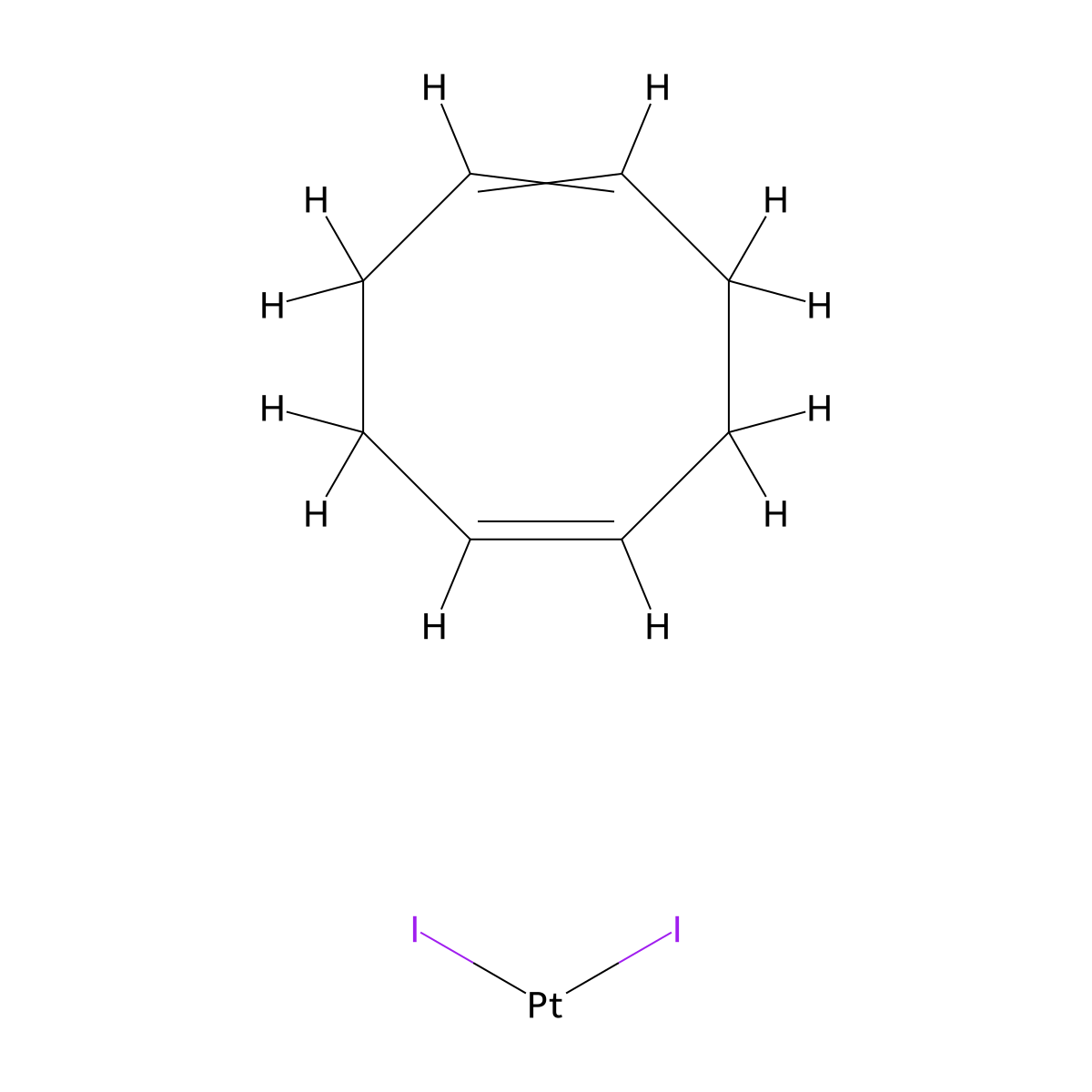 Diiodo(1,5-cyclooctadiene)platinum(II) molecular structure, CAS 12266-72-7