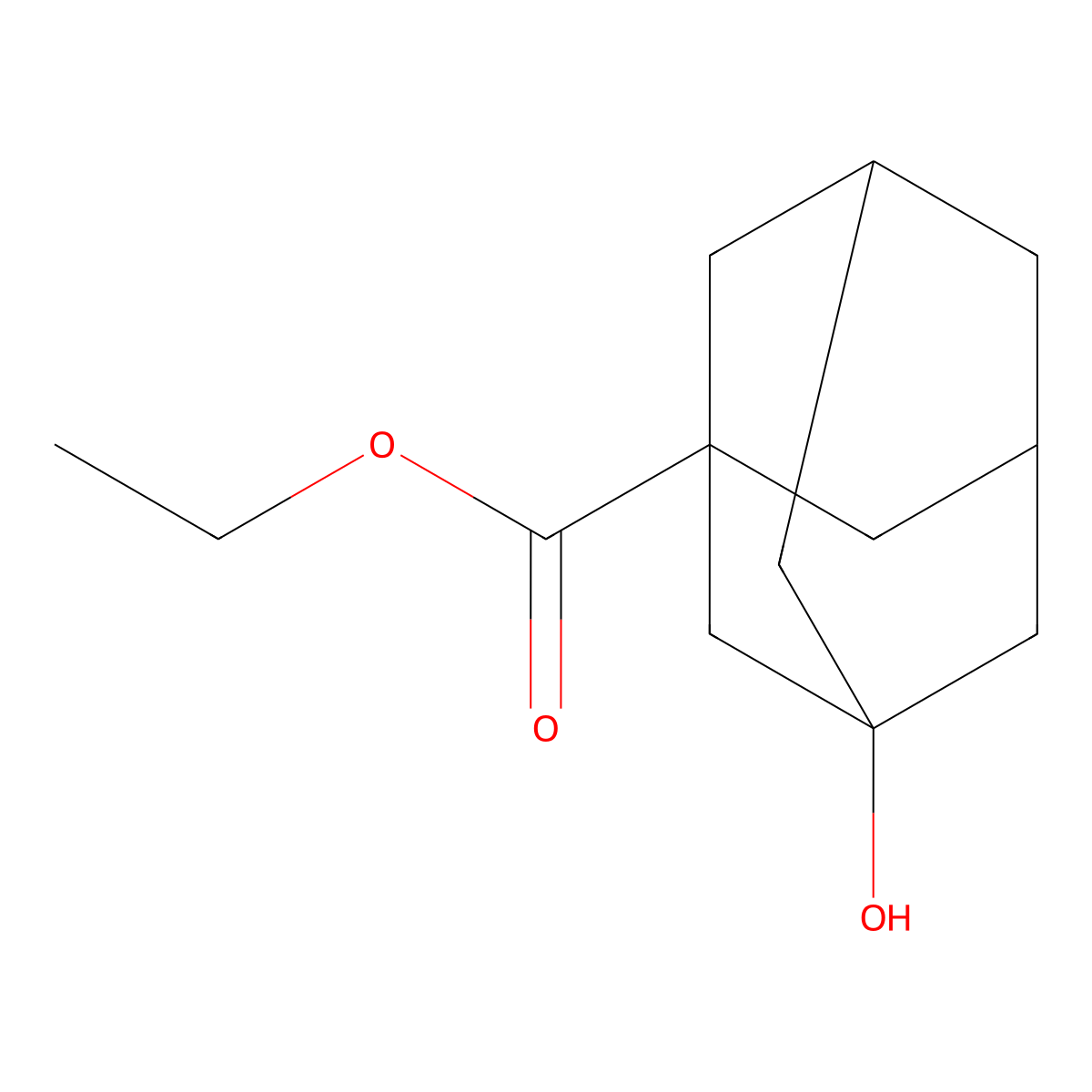 Ethyl 3-hydroxyadamantane-1-carboxylate molecular structure, CAS 122661-59-0