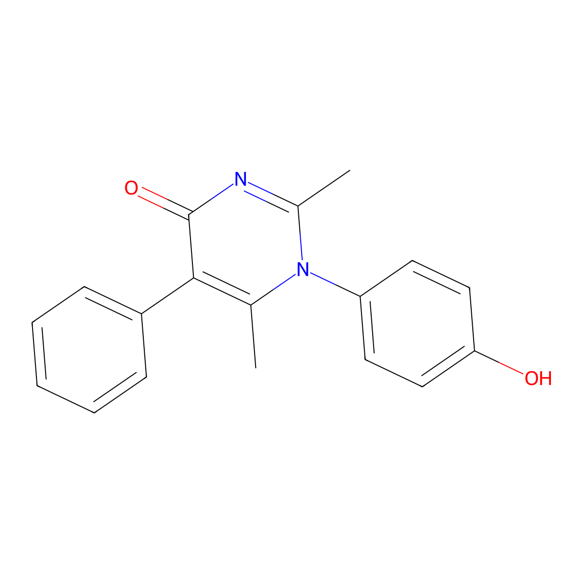 1-(4-Hydroxyphenyl)-2,6-dimethyl-5-phenylpyrimidin-4-one molecular structure, CAS 122664-43-1