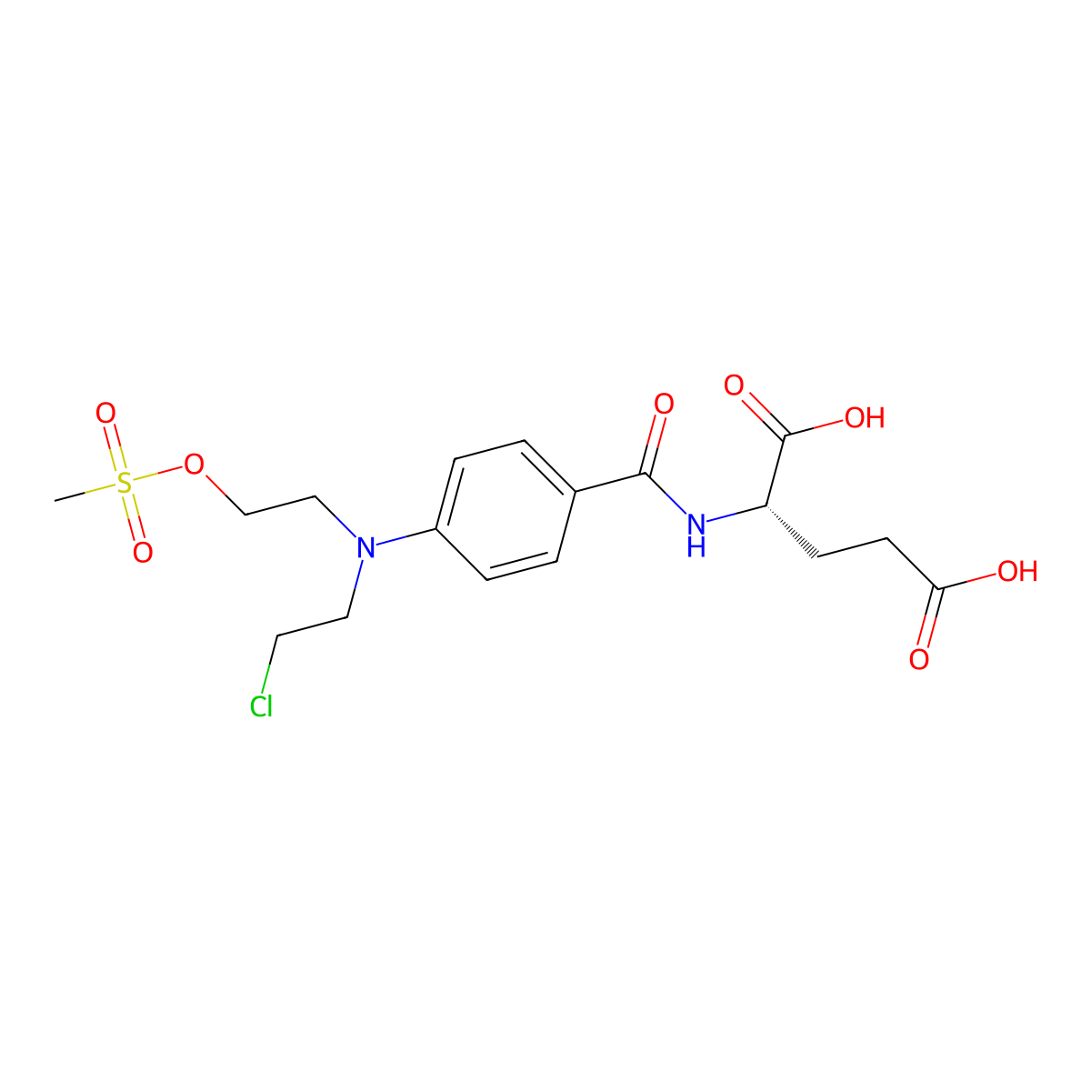 4-((2-Chloroethyl)(2-mesyloxyethyl)amino)benzoylglutamic acid molecular structure, CAS 122665-73-0