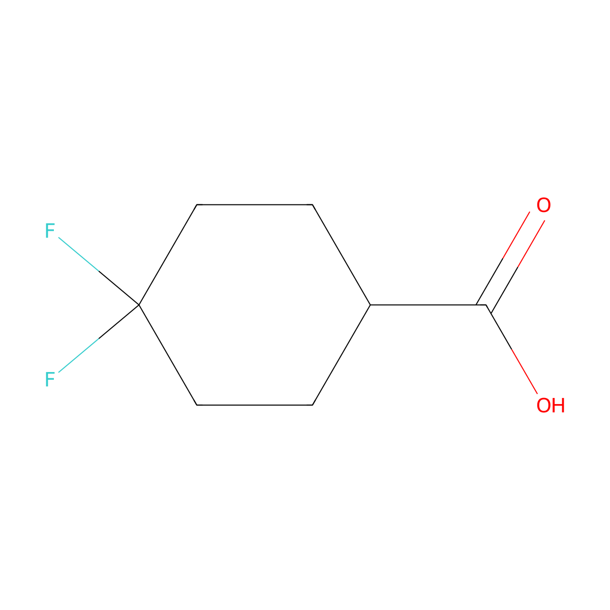 4,4-Difluorocyclohexanecarboxylic acid molecular structure, CAS 122665-97-8