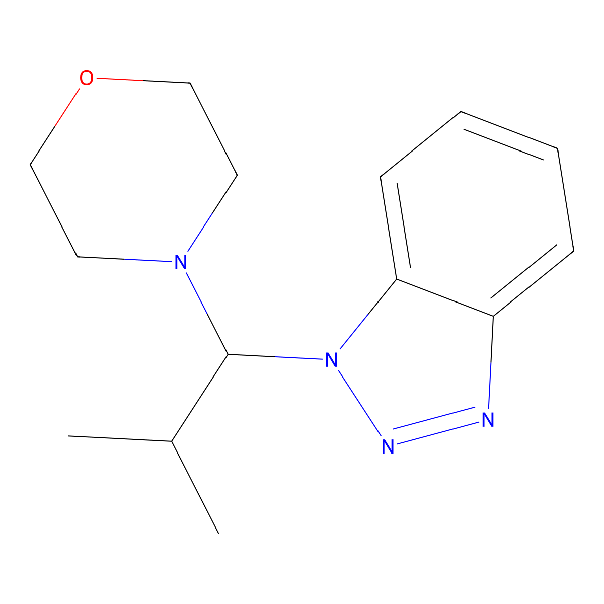 1-[2-Methyl-1-(morpholin-4-yl)propyl]-1H-1,2,3-benzotriazole molecular structure, CAS 122668-90-0