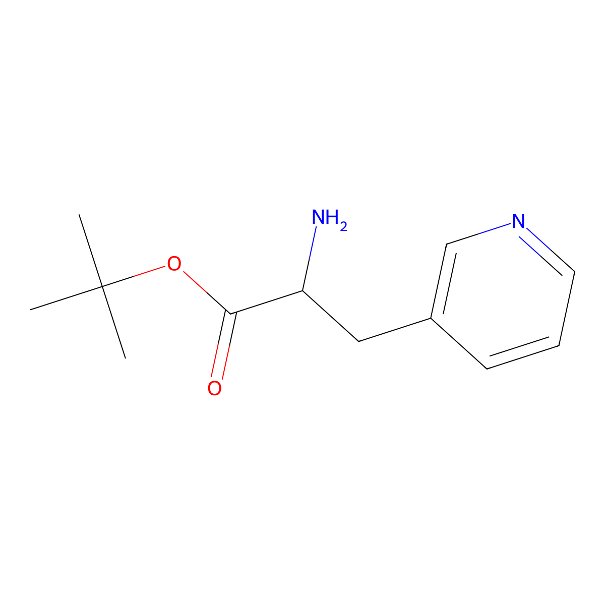 tert-butyl (2S)-2-amino-3-(pyridin-3-yl)propanoate molecular structure, CAS 1226683-03-9