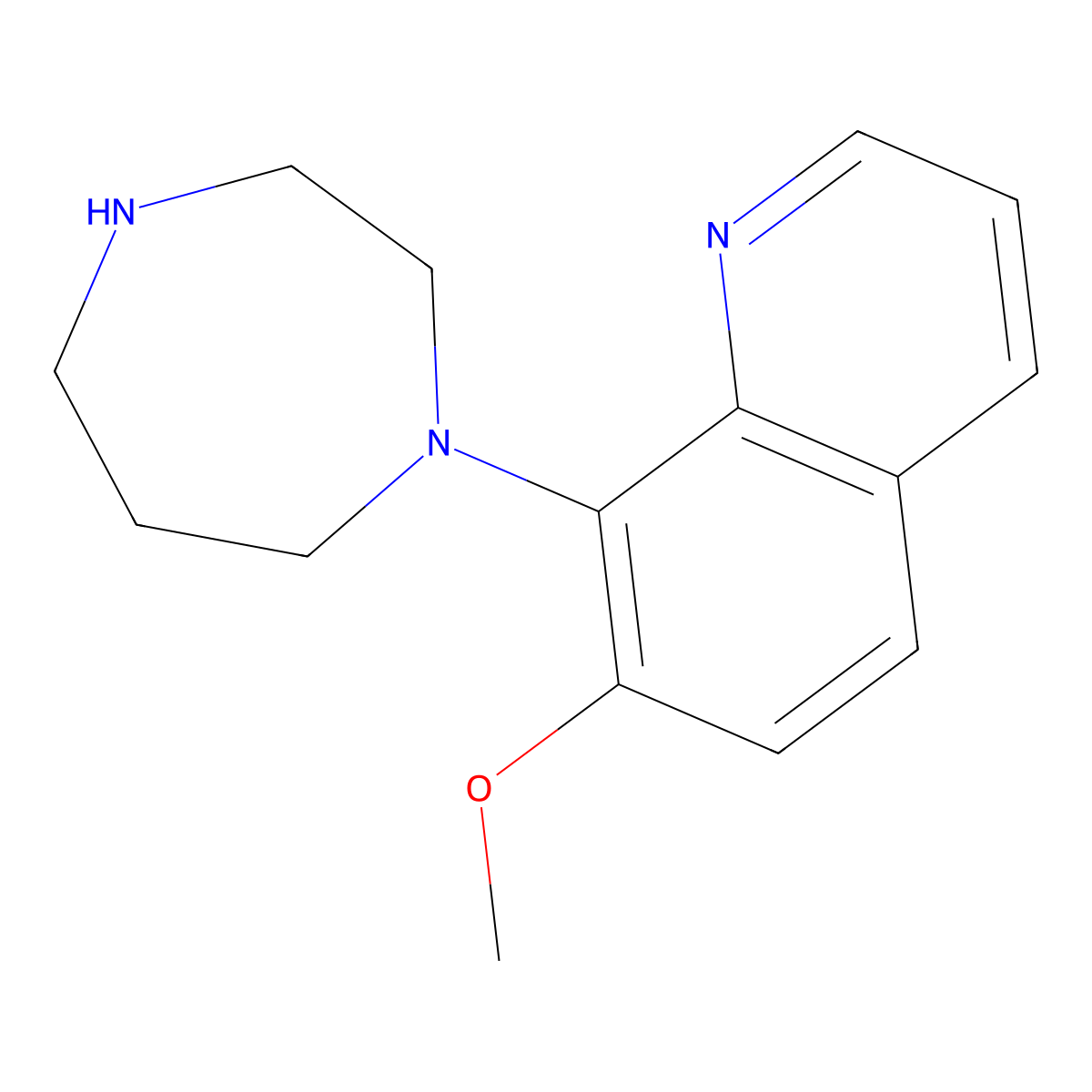 8-(1,4-Diazepan-1-yl)-7-methoxyquinoline molecular structure, CAS 1226694-16-1
