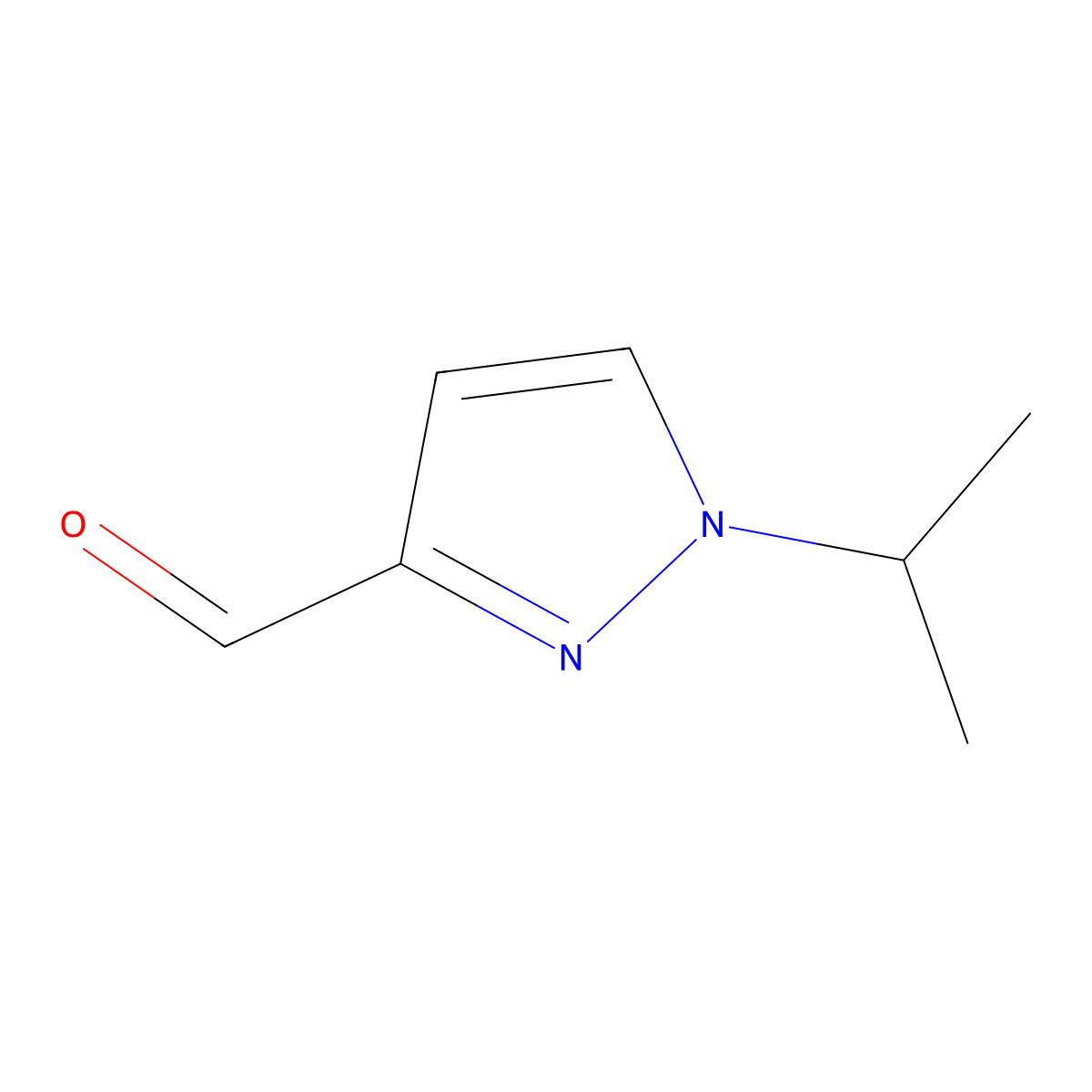 1-isopropyl-1H-pyrazole-3-carbaldehyde molecular structure, CAS 1226694-29-6
