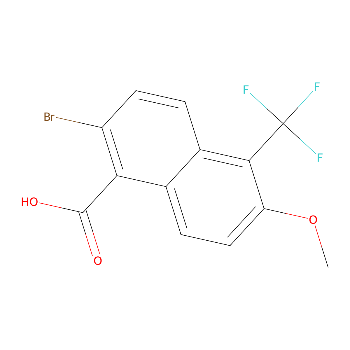 2-Bromo-6-methoxy-5-(trifluoromethyl)-1-naphthoic acid molecular structure, CAS 122670-62-6