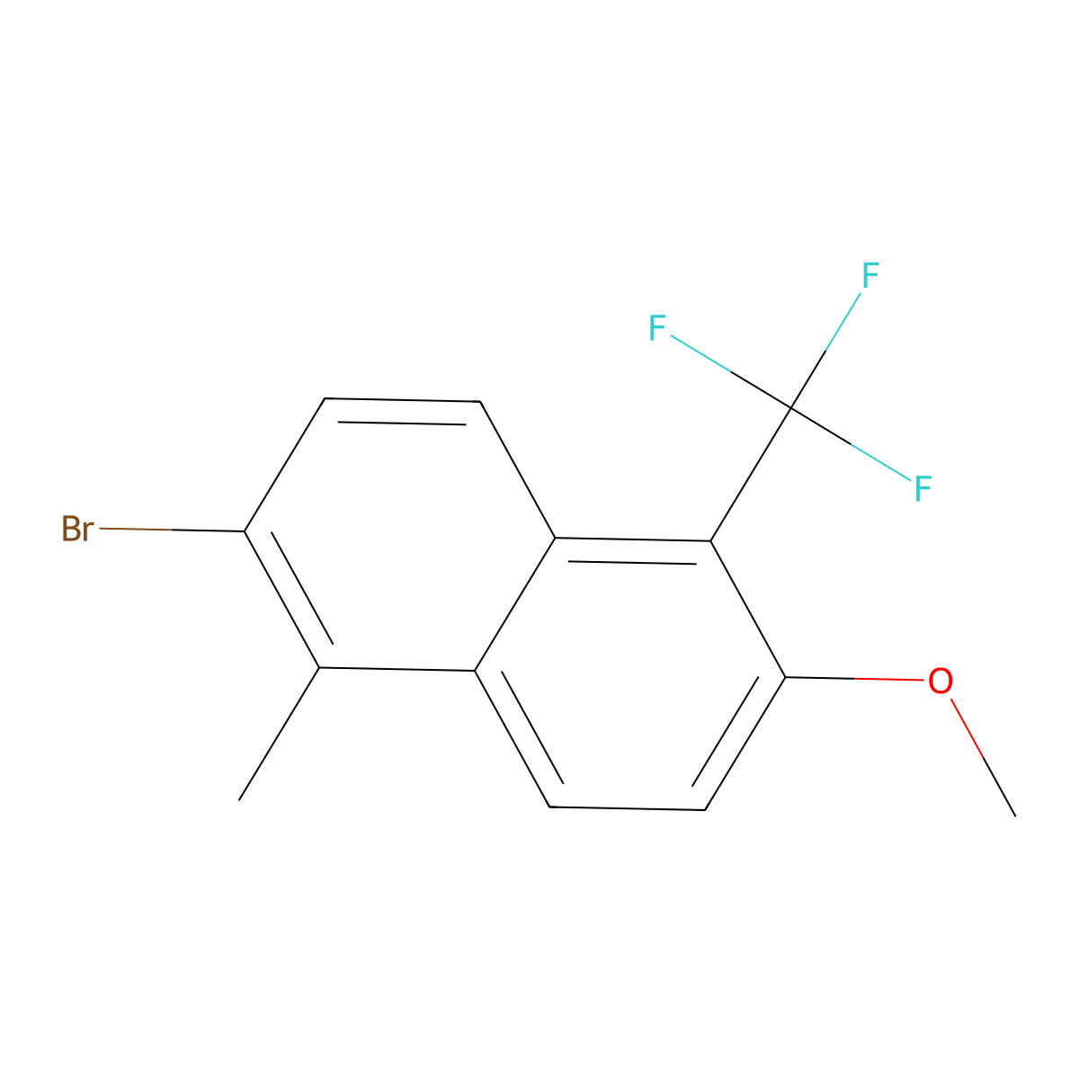 2-Bromo-6-methoxy-1-methyl-5-(trifluoromethyl)naphthalene molecular structure, CAS 122670-67-1