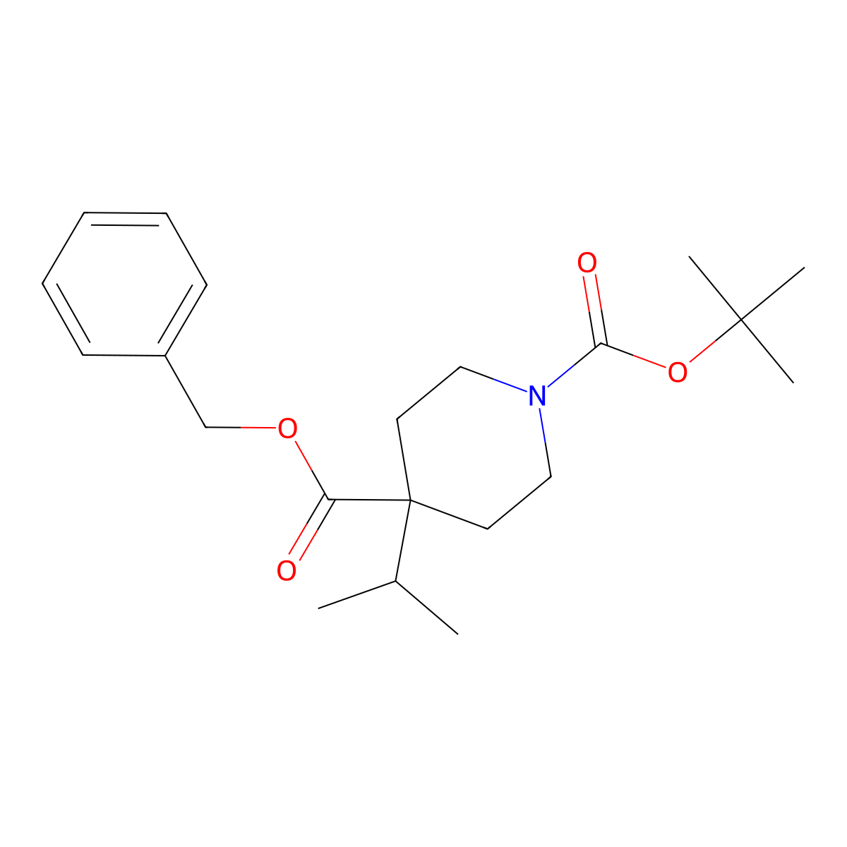 Benzyl N-boc-4-isopropyl-4-piperidinecarboxylate molecular structure, CAS 1226776-80-2