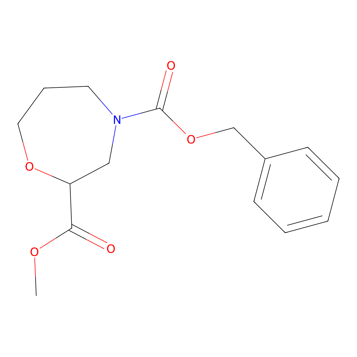 Methyl N-cbz-homomorpholine-2-carboxylate molecular structure, CAS 1226776-84-6
