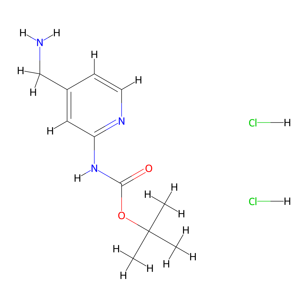 2-(Boc-amino)-4-(aminomethyl)pyridine dihydrochloride molecular structure, CAS 1226776-85-7
