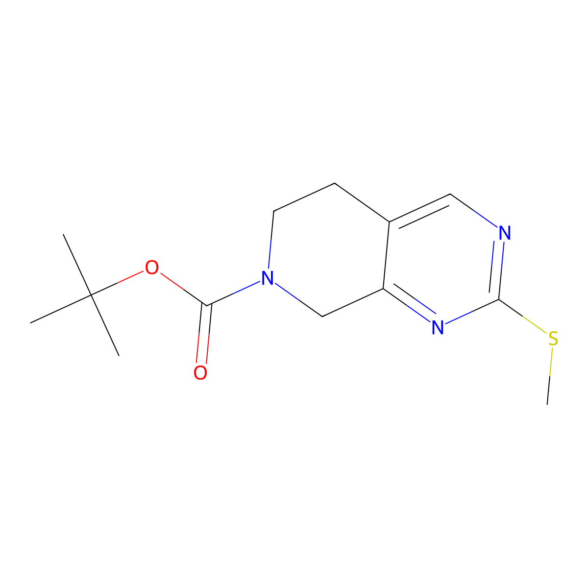 7-Boc-2-(methylthio)-5,6,7,8-tetrahydropyrido[3,4-D]pyrimidine molecular structure, CAS 1226776-86-8