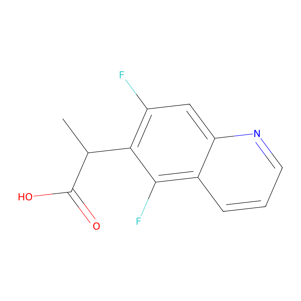 2-(5,7-Difluoroquinolin-6-yl)propanoic acid molecular structure, CAS 1226776-94-8