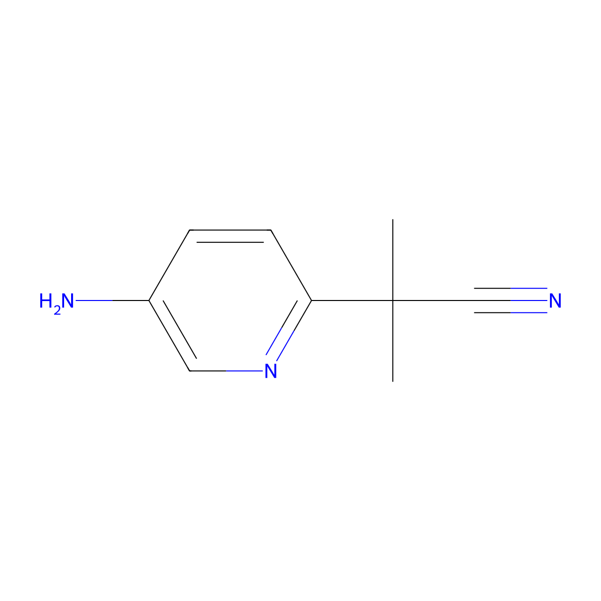 2-(5-Aminopyridin-2-YL)-2-methylpropanenitrile molecular structure, CAS 1226776-95-9