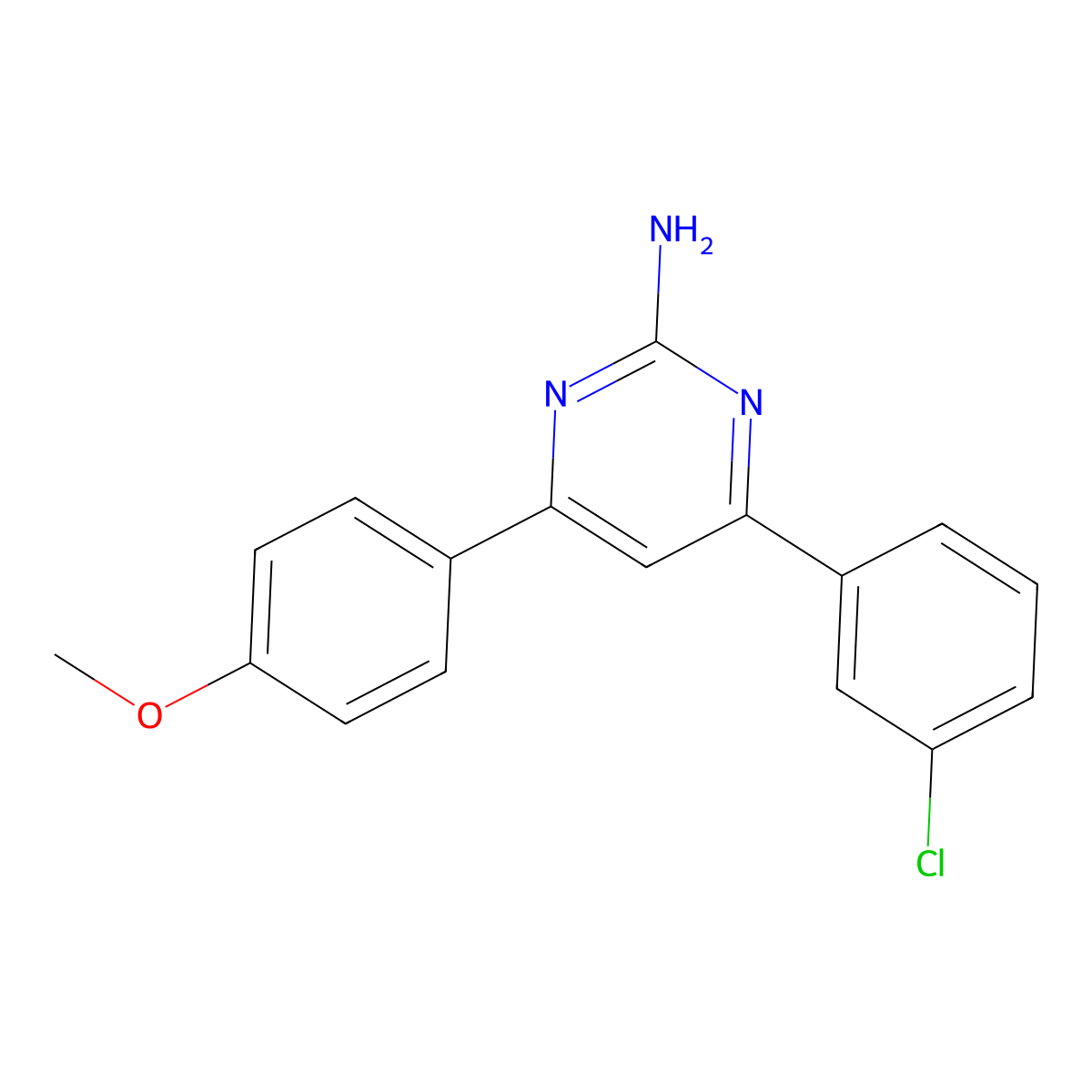 4-(3-Chlorophenyl)-6-(4-methoxyphenyl)pyrimidin-2-amine molecular structure, CAS 1226780-75-1