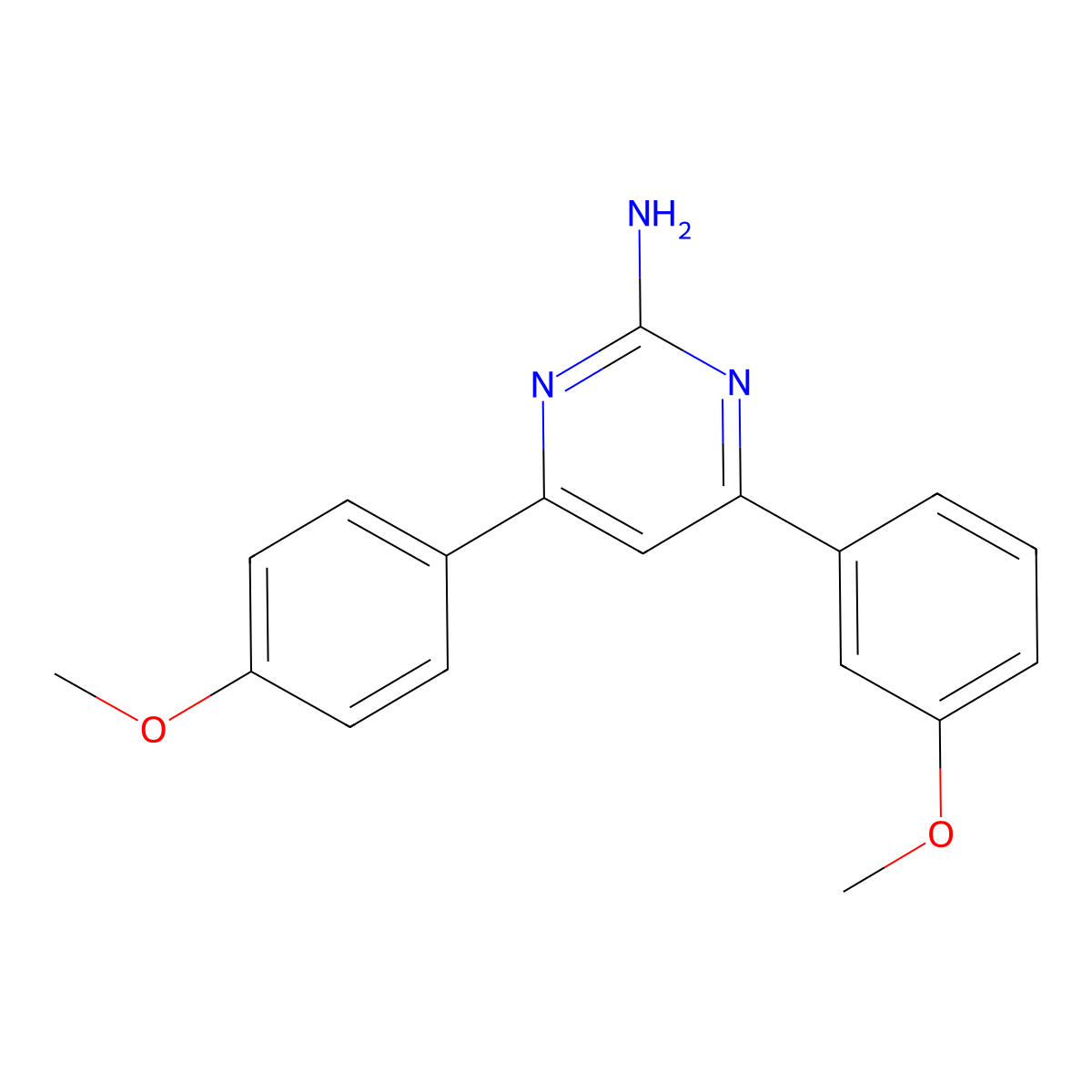 4-(3-Methoxyphenyl)-6-(4-methoxyphenyl)pyrimidin-2-amine molecular structure, CAS 1226780-81-9