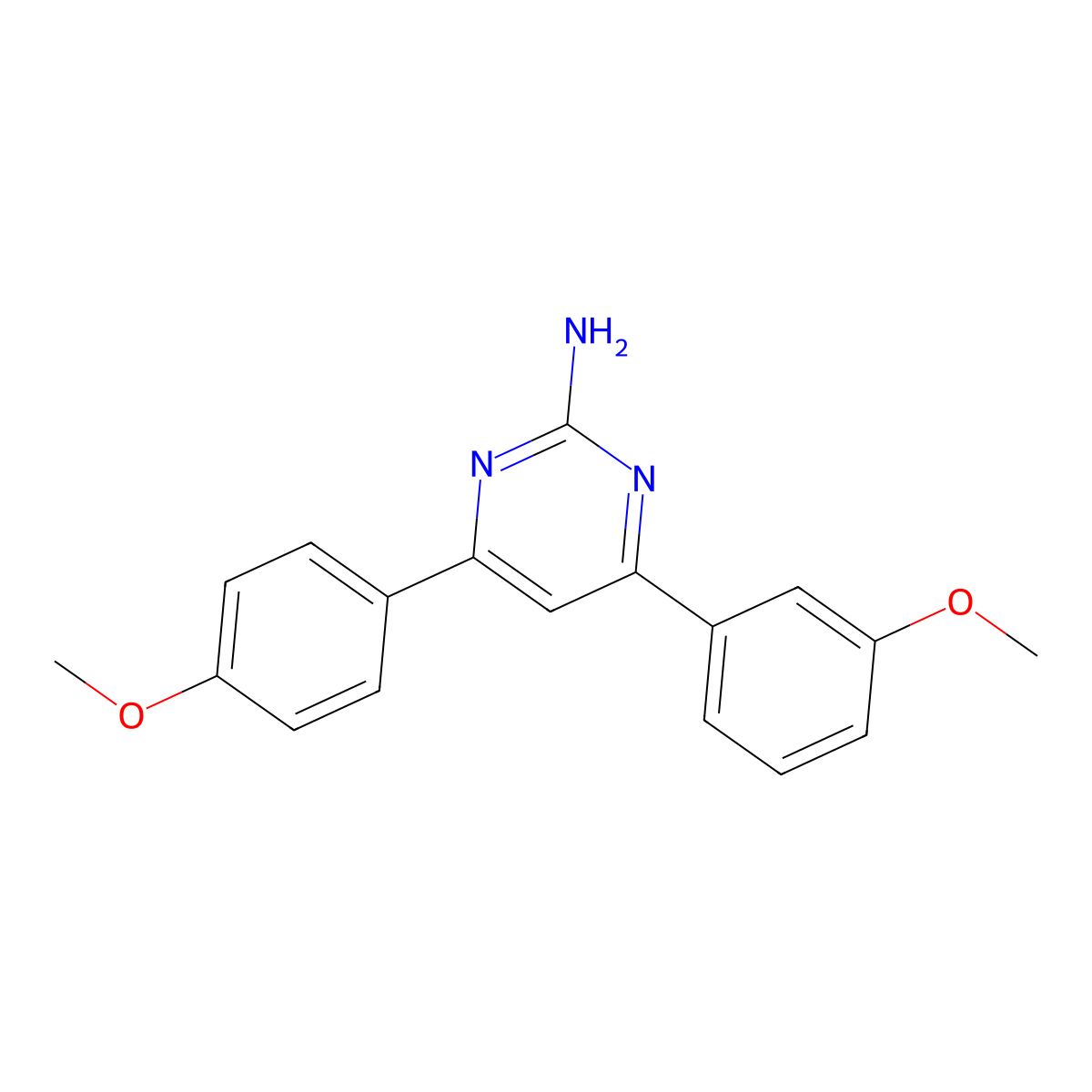 4-(3-Methoxyphenyl)-6-(4-methoxyphenyl)pyrimidin-2-amine molecular structure, CAS 1226780-81-9
