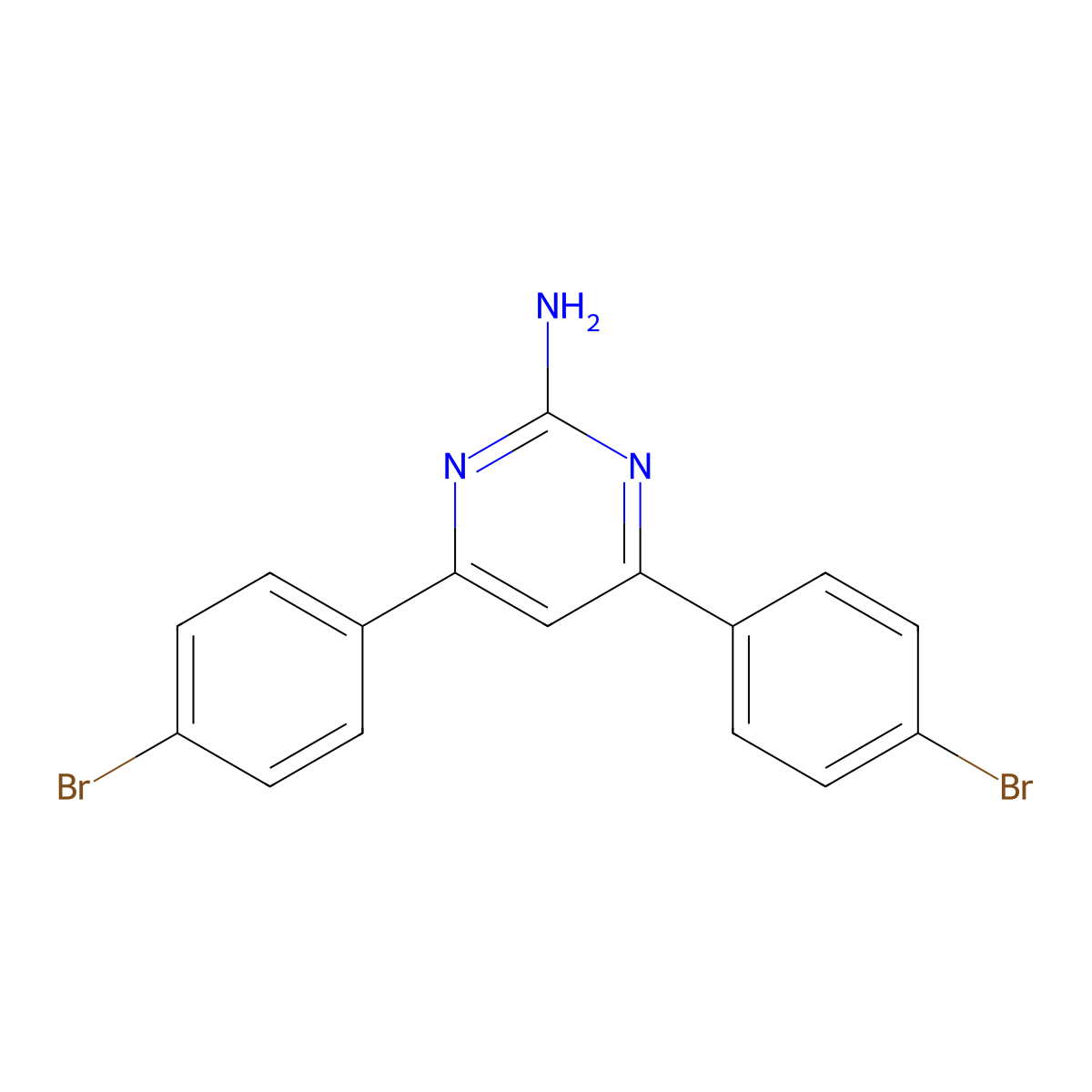 4,6-Bis(4-bromophenyl)pyrimidin-2-amine molecular structure, CAS 1226780-87-5