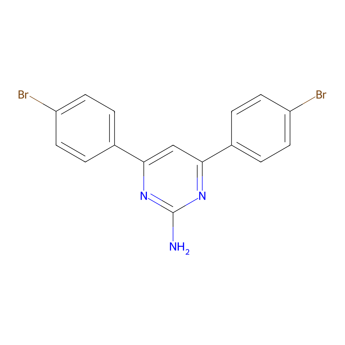 4,6-Bis(4-bromophenyl)pyrimidin-2-amine molecular structure, CAS 1226780-87-5