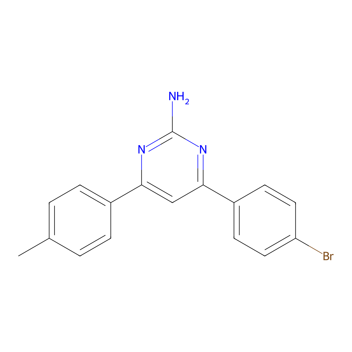 4-(4-Bromophenyl)-6-(4-methylphenyl)pyrimidin-2-amine molecular structure, CAS 1226780-88-6