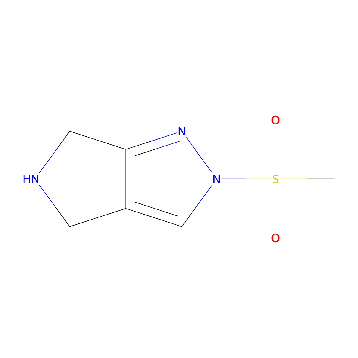 2-(Methylsulfonyl)-2,4,5,6-tetrahydropyrrolo[3,4-c]pyrazole molecular structure, CAS 1226781-80-1