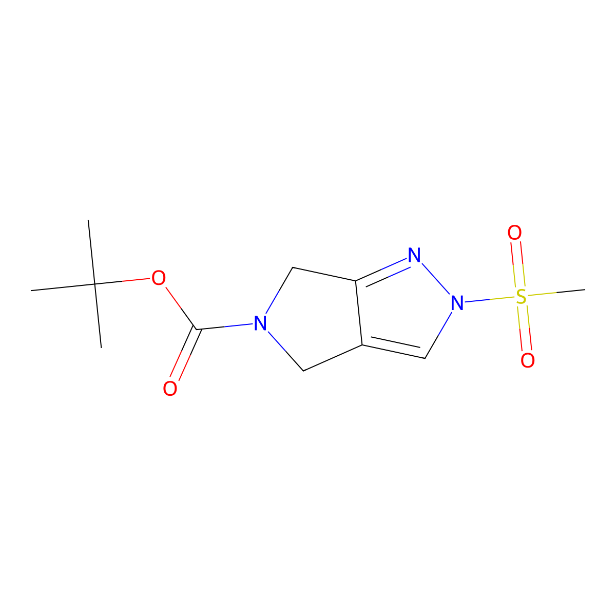 tert-butyl 2-(Methylsulfonyl)-4,6-dihydropyrrolo[3,4-c]pyrazole-5(2H)-carboxylate molecular structure, CAS 1226781-82-3