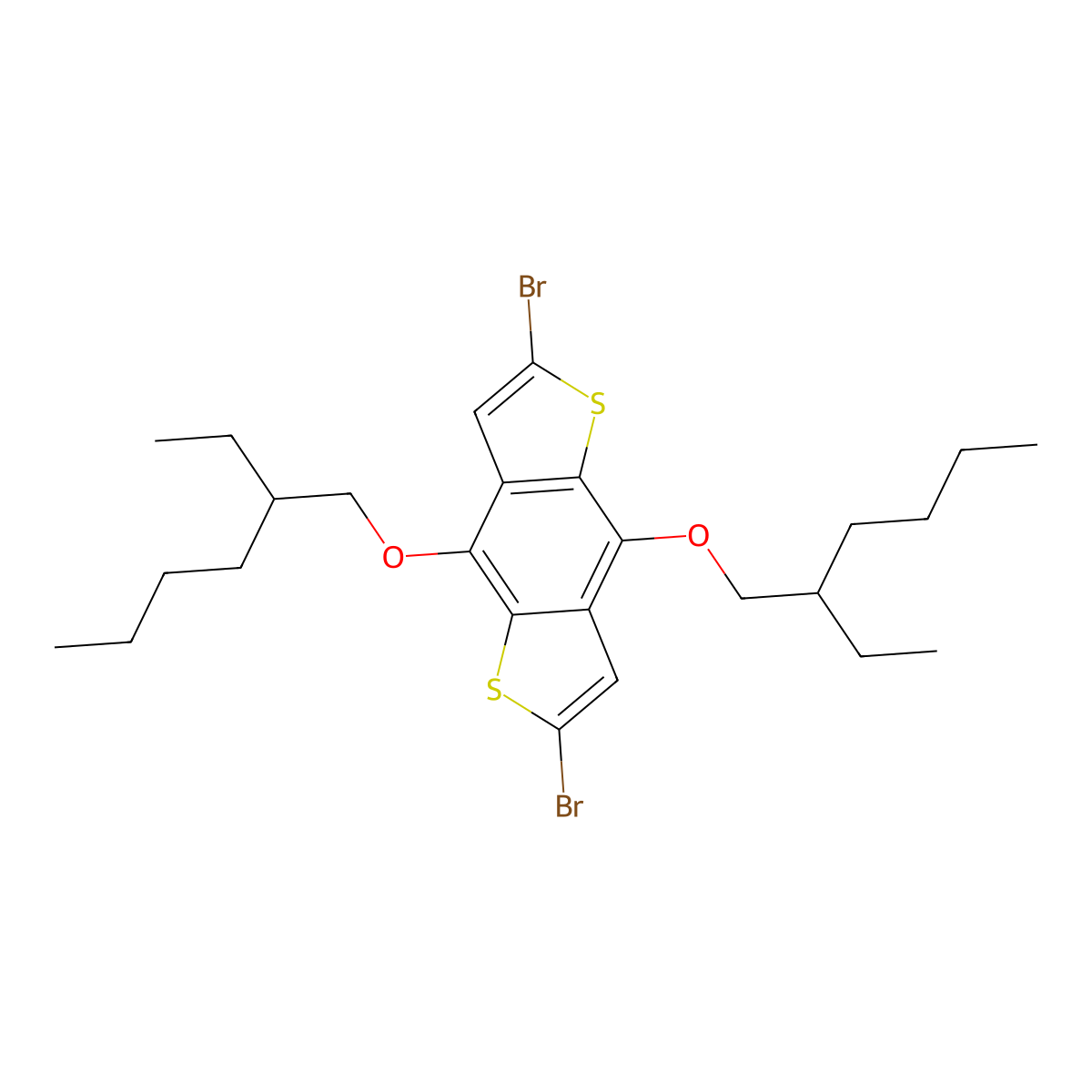 2,6-Dibromo-4,8-bis((2-ethylhexyl)oxy)benzo(1,2-b:4,5-b')bisthiophene molecular structure, CAS 1226782-13-3