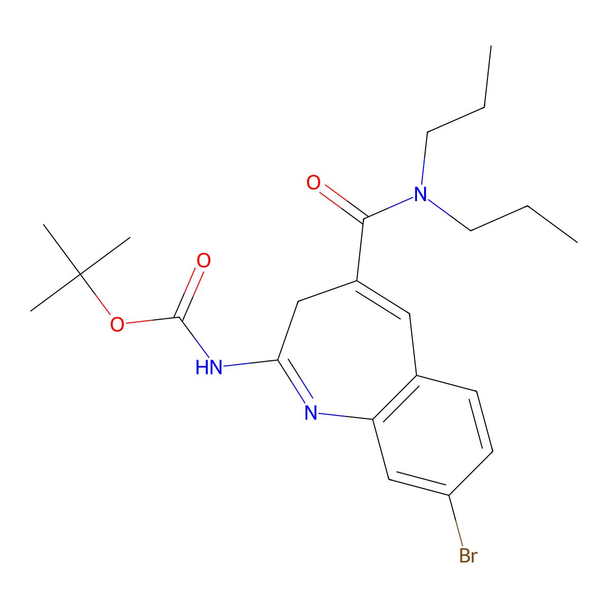 tert-Butyl (8-bromo-4-(dipropylcarbamoyl)-3H-benzo[b]azepin-2-yl)carbamate molecular structure, CAS 1226791-82-7