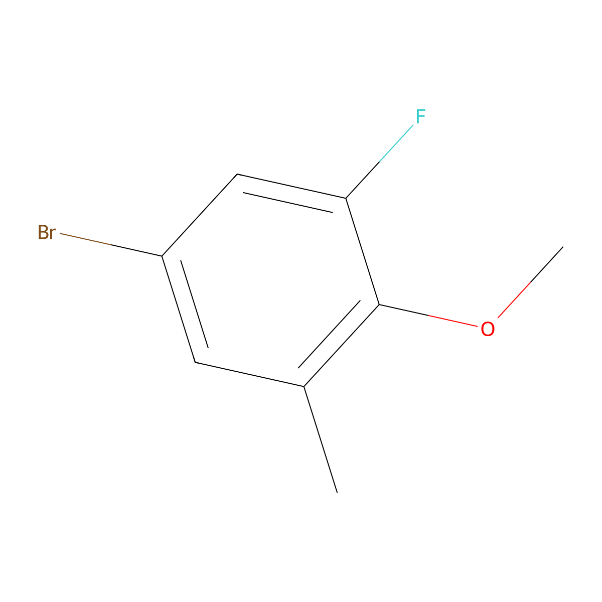 5-Bromo-1-fluoro-2-methoxy-3-methylbenzene molecular structure, CAS 1226799-88-7