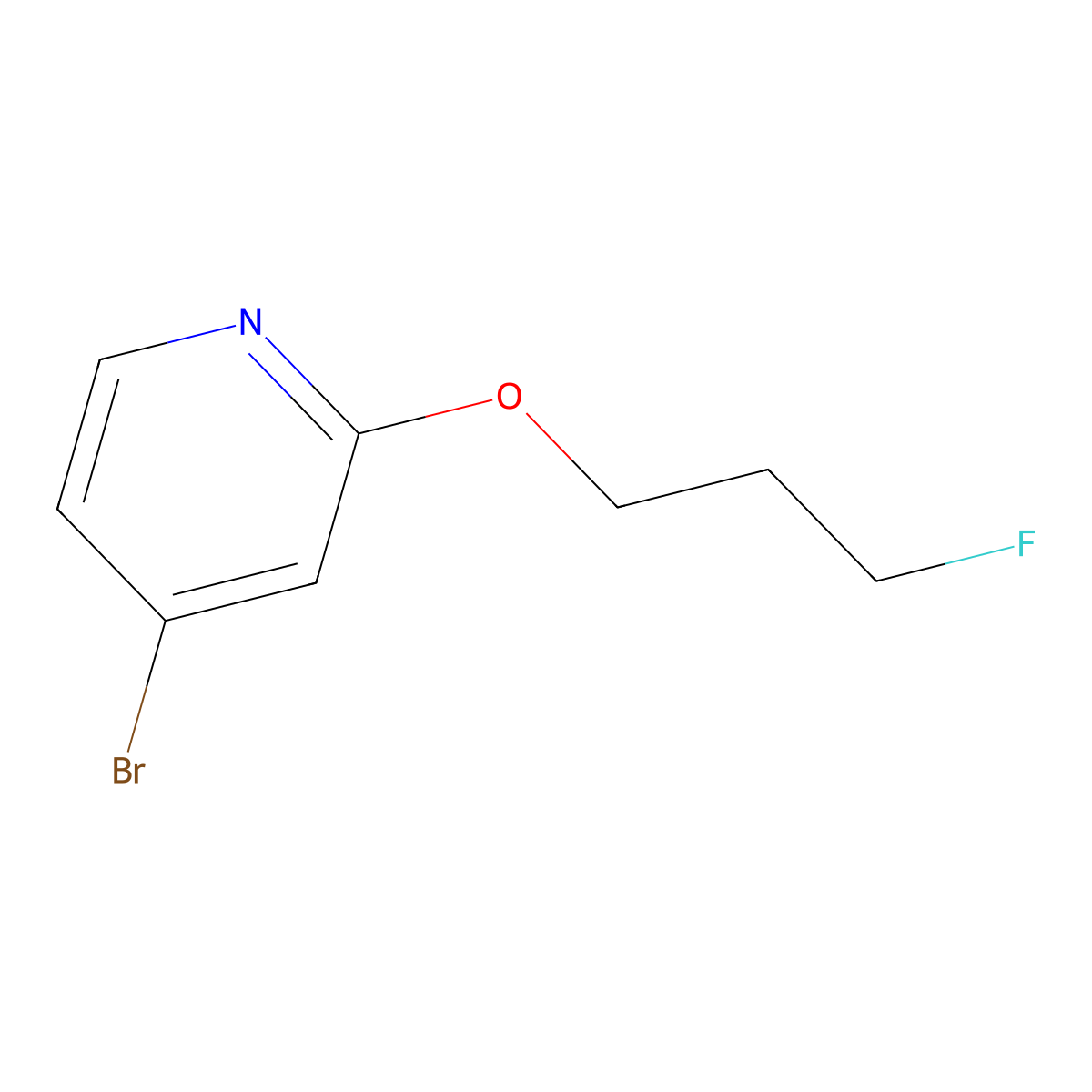 4-Bromo-2-(3-fluoropropoxy)pyridine molecular structure, CAS 1226799-95-6