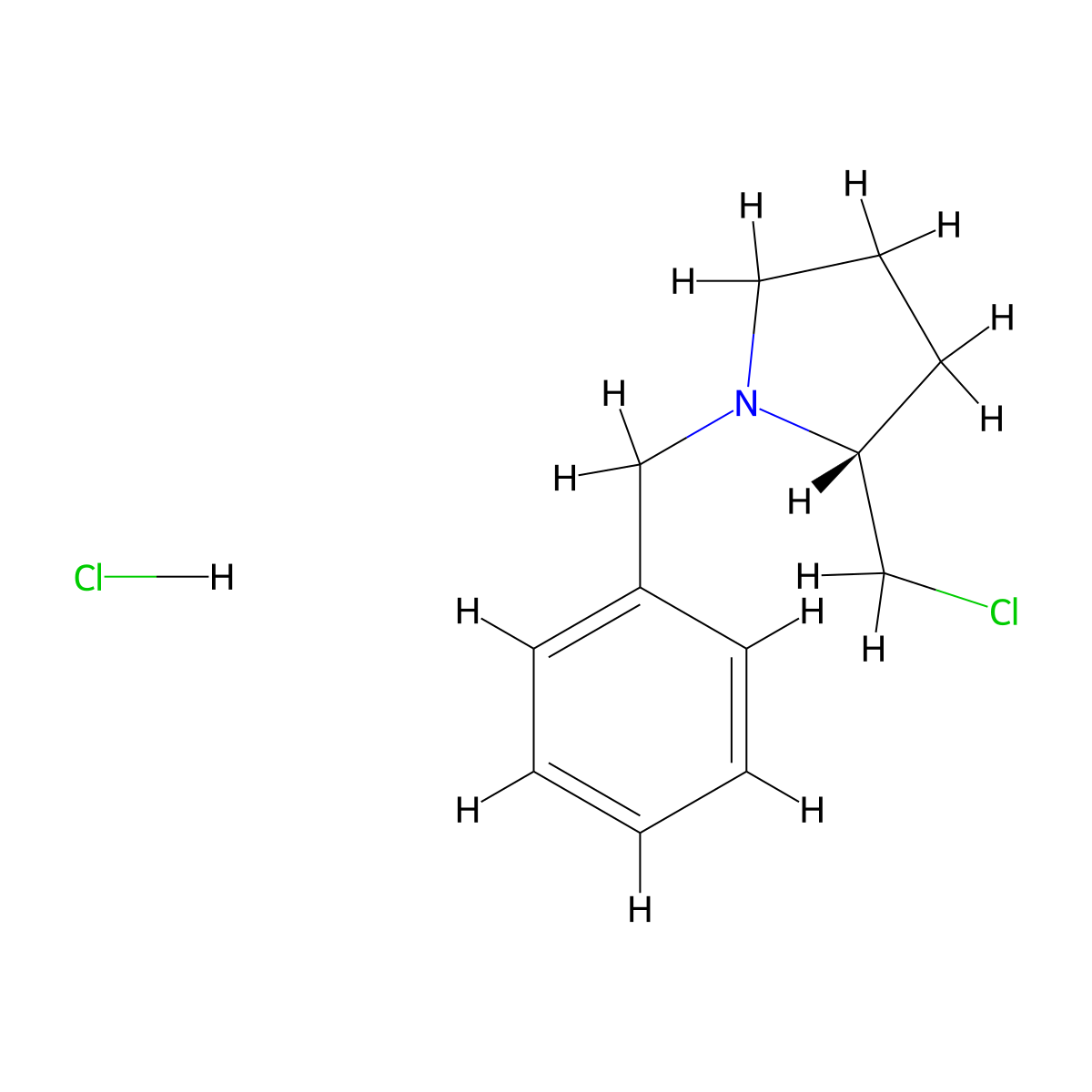(R)-1-Benzyl-2-(chloromethyl)pyrrolidine hydrochloride molecular structure, CAS 1226802-08-9